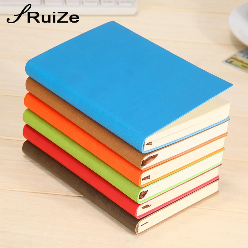 RuiZe 6 pcs / lot Leather pocket notebook A7 Mini small note book journal diary notepad creative stationery