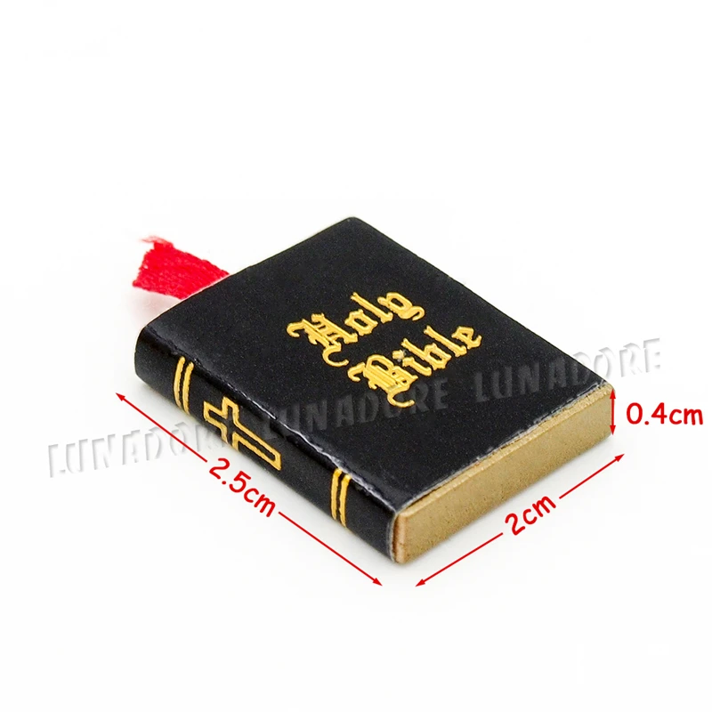 Odoria 1:12 Miniature Holy Bible Book for Dolls' Size Vintage Model Living Room Bedroom Dollhouse Accessories Doll House Decor