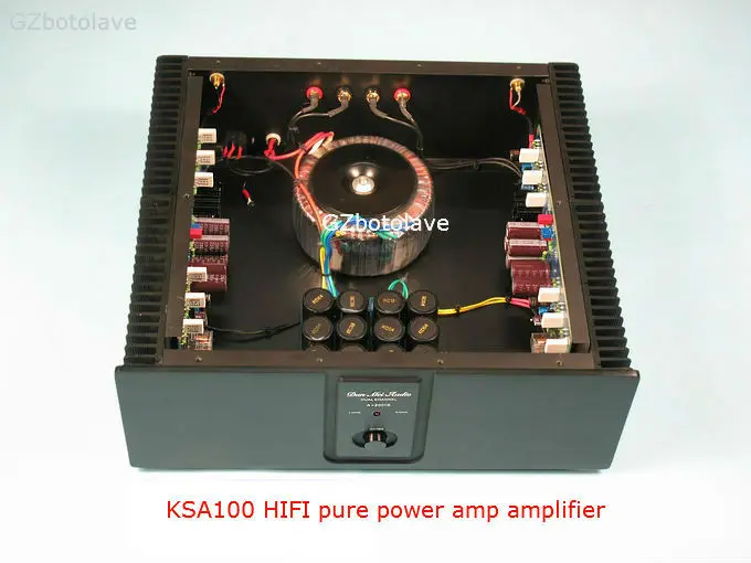 Finished KSA100 HIFI pure power amp amplifier single transformer class AB 200W+200W