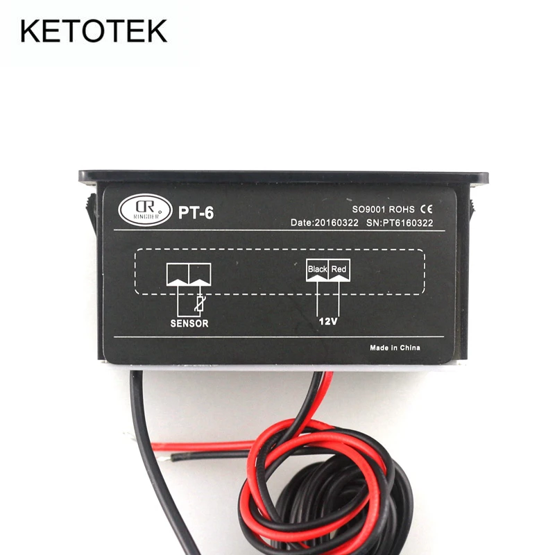 PT-6 Digital Temperature Meter -40~110C 12V AC/DC Thermometer with 2m NTC Sensor