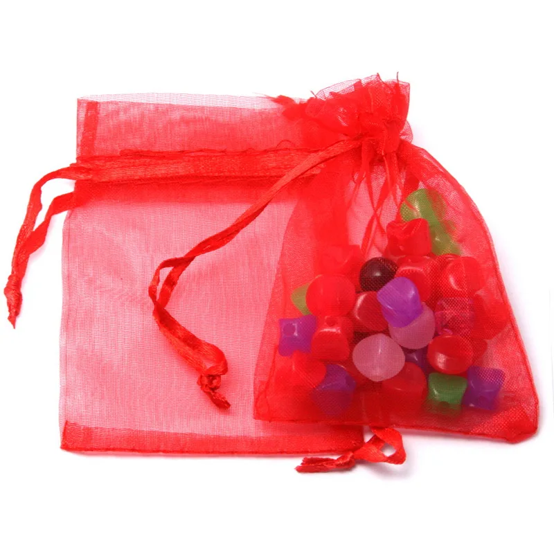 Hot sale Red Organza Bag 13x18cm Wedding Jewelry Packaging Pouches Nice Gift Bags 10pcs/lot