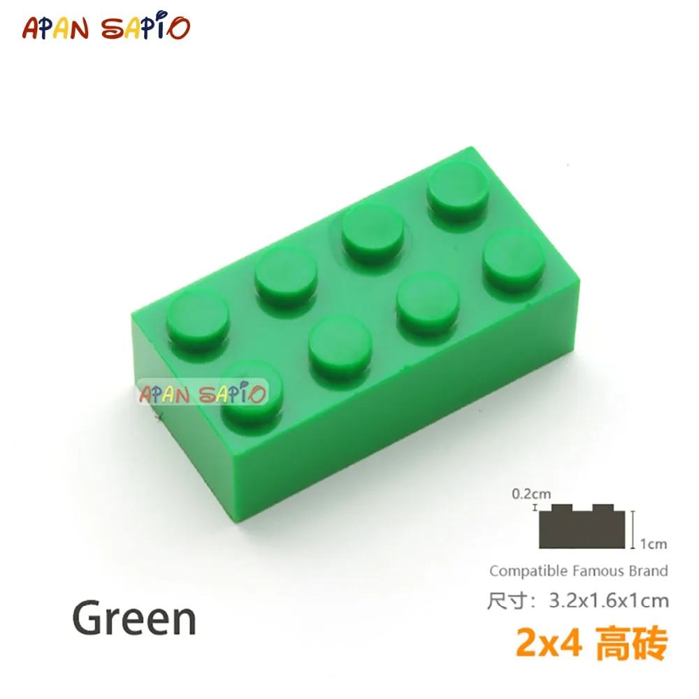 10pcs/lot DIY Blocks Building Bricks Thick 2X4 Educational Assemblage Construction Toys for Children Size Compatible With Brand