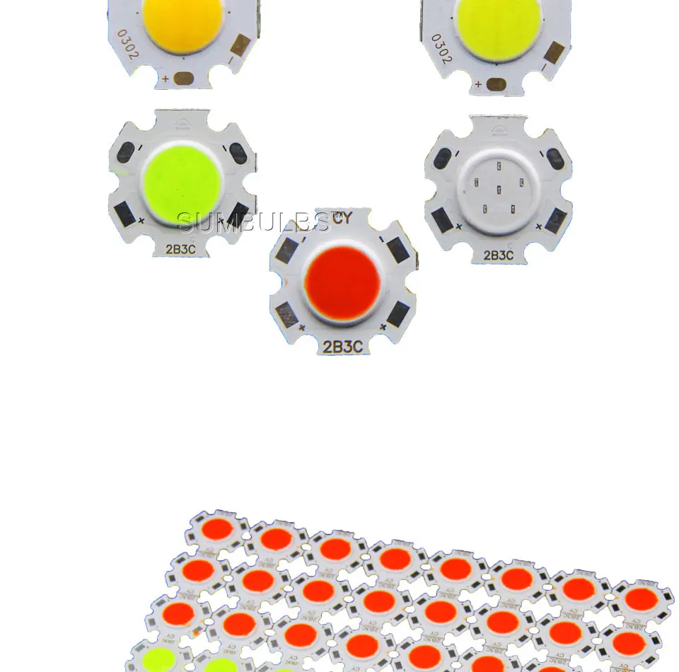 10 Stück Großverkauf Durchmesser 20 mm abgerundete COB-LED-Lichtquelle Chip an Bord 3 W 5 W 7 W grün blau rot warm natürlich kaltweiß Glühbirne DC – Detail 5