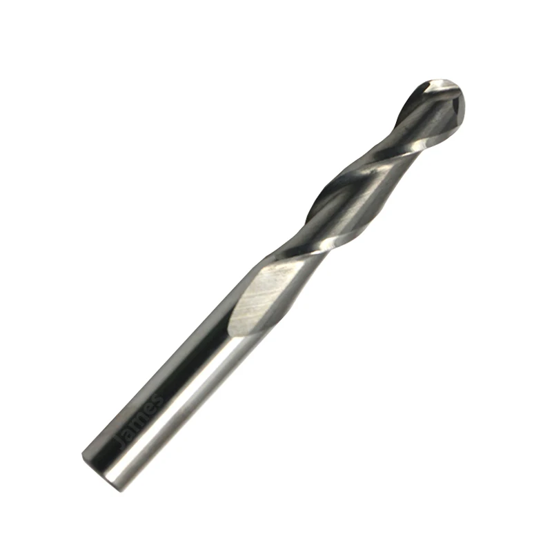 HUHAO 3.175mm SHK ballnose Two Flutes Spiral End Mills round bottomed Double Flutes Milling Cutter Spiral PVC Cutter