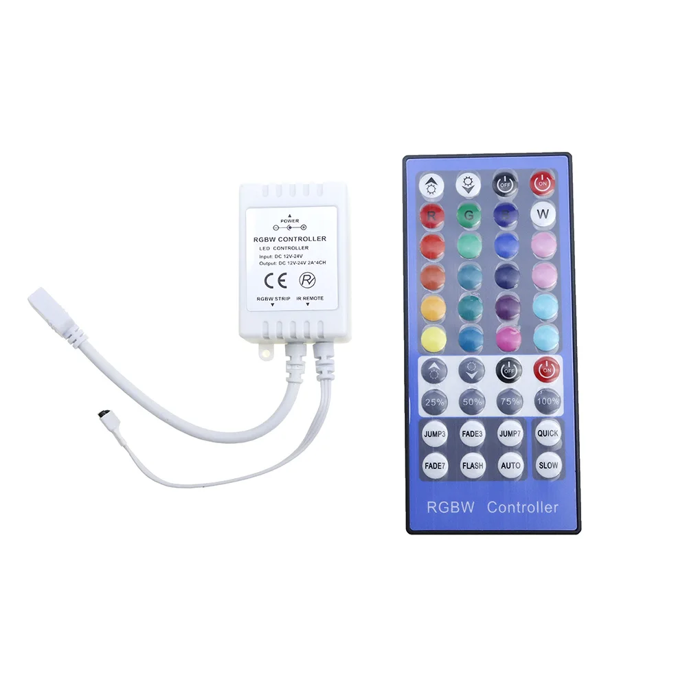 40key RGBW Controller with 40 Keys IR Remote control 5050 strips RGB white light, DC12-24V Input For SMD 5050 LED Strip Lights