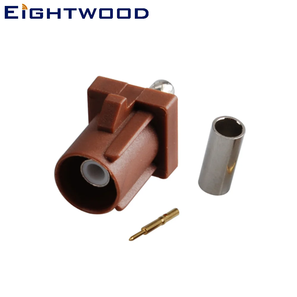 

Eightwood 5PCS TV2 Fakra SMB Code F Plug Male RF Coaxial Connector Adapter Brown/8011 Crimp for LMR-100 RG174 RG316 Coax Cable