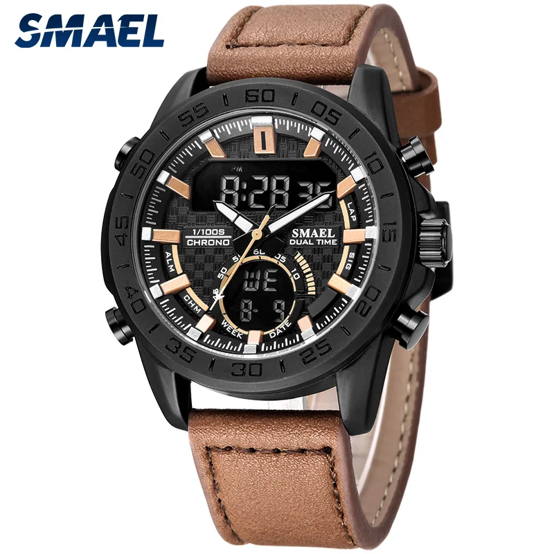 Men Watches Fashion Sport relogio masculino Stainless Steel Case Leather SL-1407 Watch Quartz Business Watch Fashion Casual Time