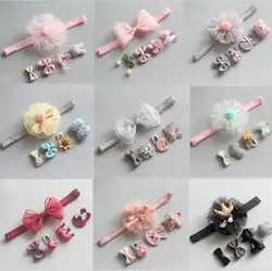 New Kids Newborn Chiffon Floral Headband headwrap Girls Mini Bowknot Baby Hairpins Headwear Toddlers Hair Accessories TZ49