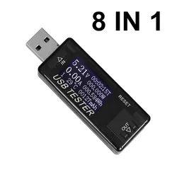 8 In 1 Qc2.0 3.0 Usb Tester Digital Voltmeter Current Voltage Capacity Meter Energy Power Indicator Detector