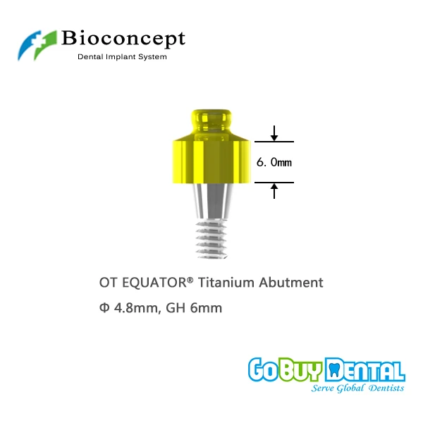 OT EQUATOR Titanium Abutment, D4.8mm, GH 6mm, for Straumann Tissue Level RN Implant(034060-1)