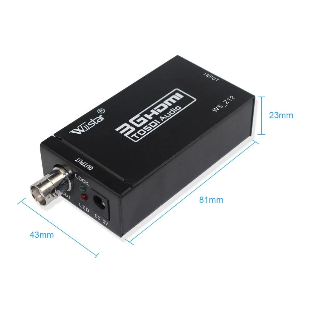 Wiistar Mini 3G HDMI To SDI Converter Full HD 1080P HDMI to BNC Adapter Video Converter Support SD HD 3G-SDI for Monitors