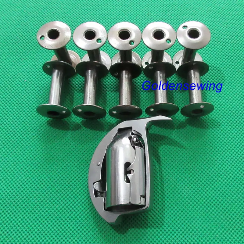 SHUTTLE HOOK  CLOSED FRAME & 10 Bobbins for SINGER 45K ADLER 104 NECCHI 630