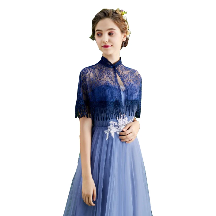 10 Colors Summer High neck Lace Bridal Cheongsam Wraps Shawl Women Evening Cape Bolero Mariage Bride Wedding Party Jackets Wrap