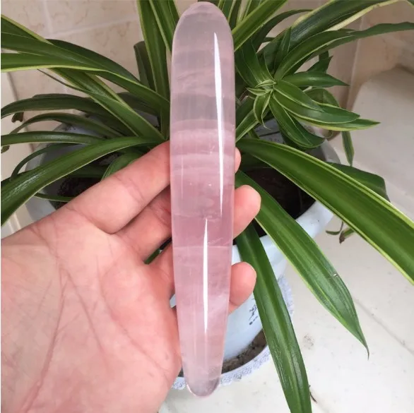 Natural rose crystal massage stick