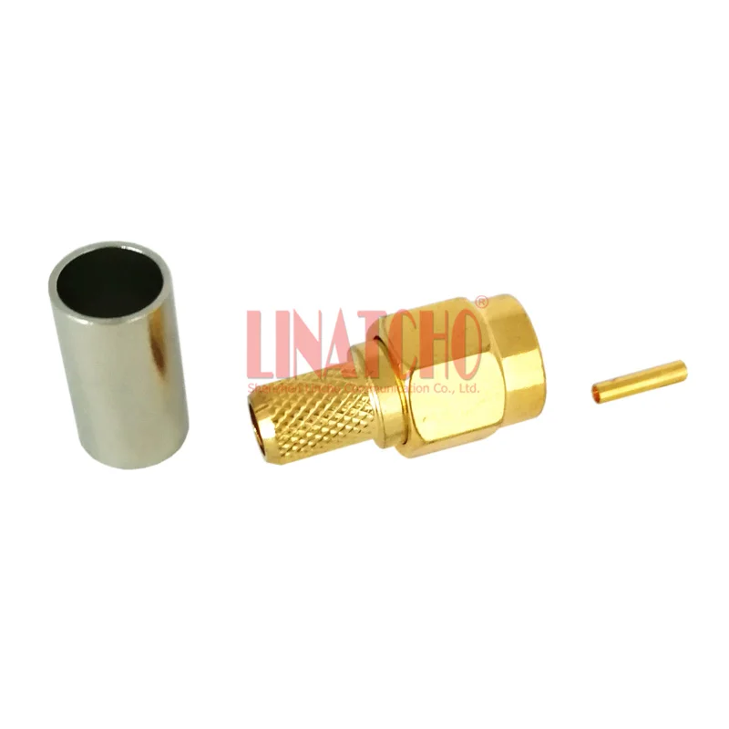 Imagem -06 - Conector de Cabo rp Sma Macho 3d-fb Rg58 u Conector Sma Reverso 50 Peças rf Rg142 Rg141 Lmr195 Rg58