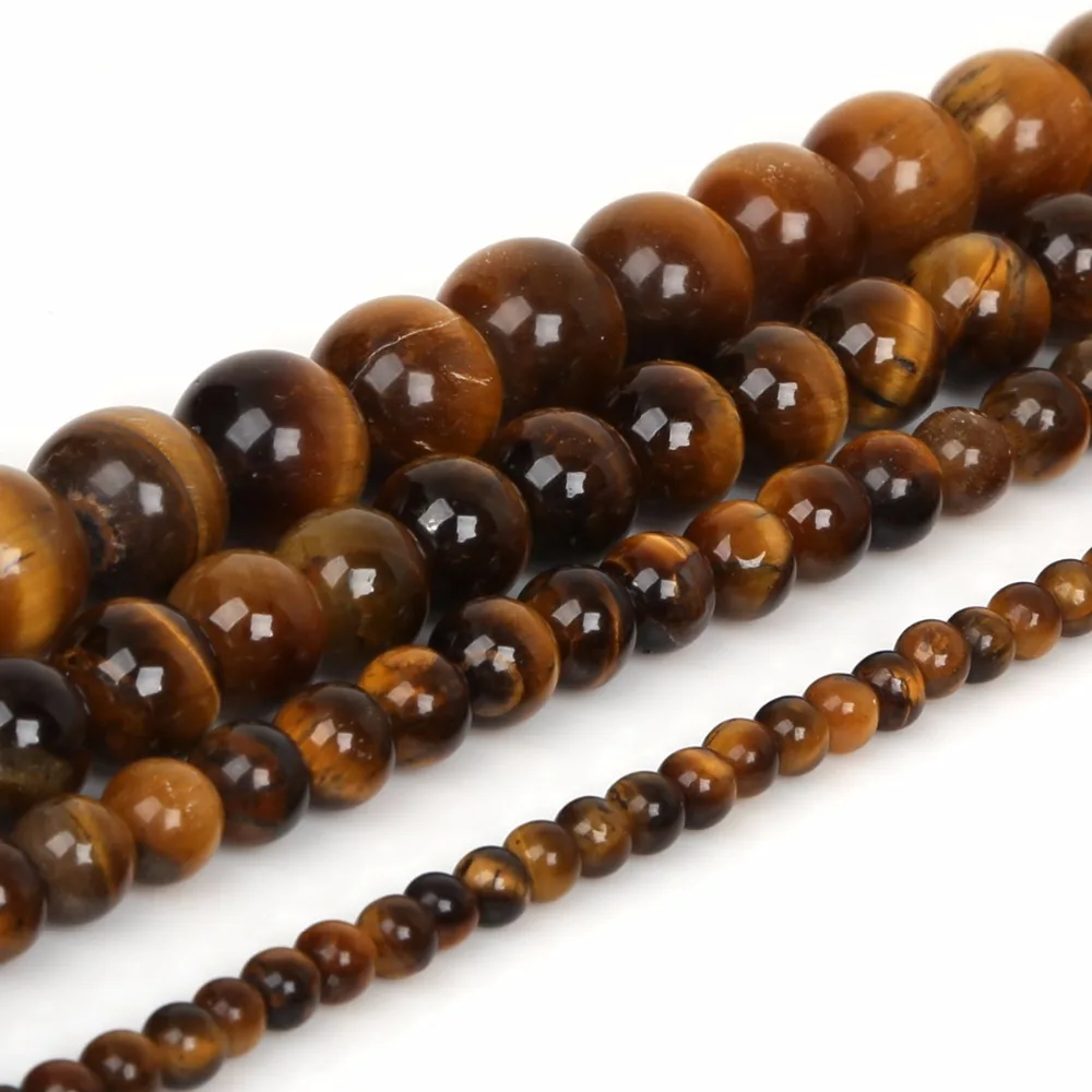 4/6/8/10mm 39-98pcs/lot Tiger Eye Beads Nature Stone Beads For Jewelry Making Bracelet Necklace DIY Jewelry Accessories