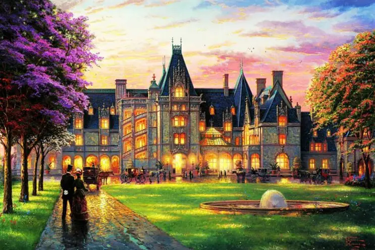 

Castle Party puzzle 1000 pieces ersion wooden jigsaw puzzle white card adult children's educational toys