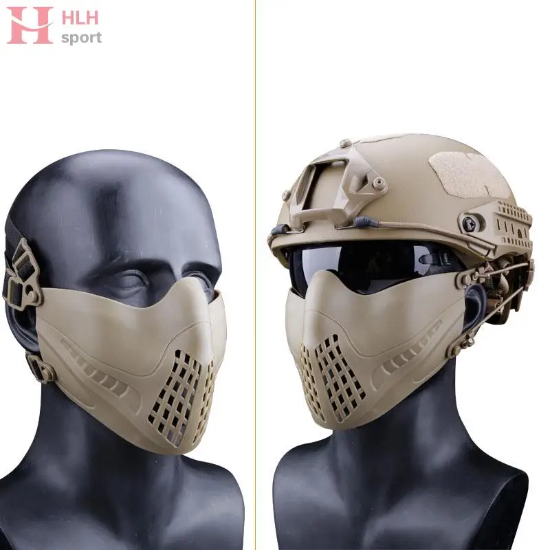 Tactical Paintball Airsoft Hunting Half Face Mask Military Army Mesh Sport Protective Mask Halloween Cosplay Ghoul mask