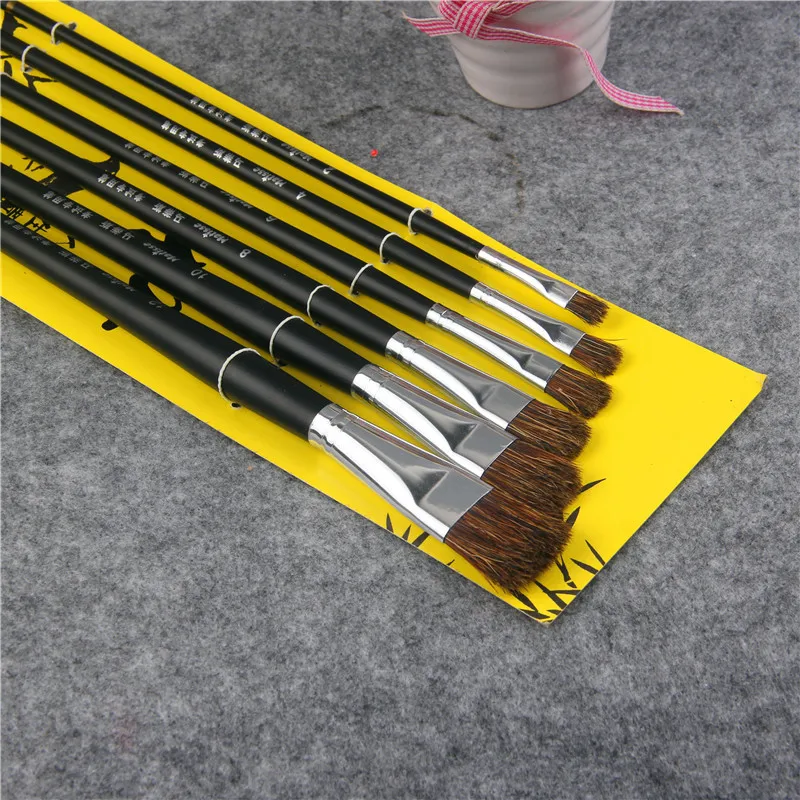 

wild pig bristle brush pen 6 suit oil paint brush artists row pen Art Supplies Painting Materials chese paintbrush art brush