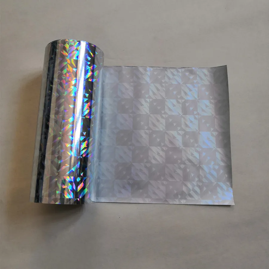 Hot stamping foil  holographic foil silver diamond pattern hot press on paper or plastic heat transfer film 16cm x 120m