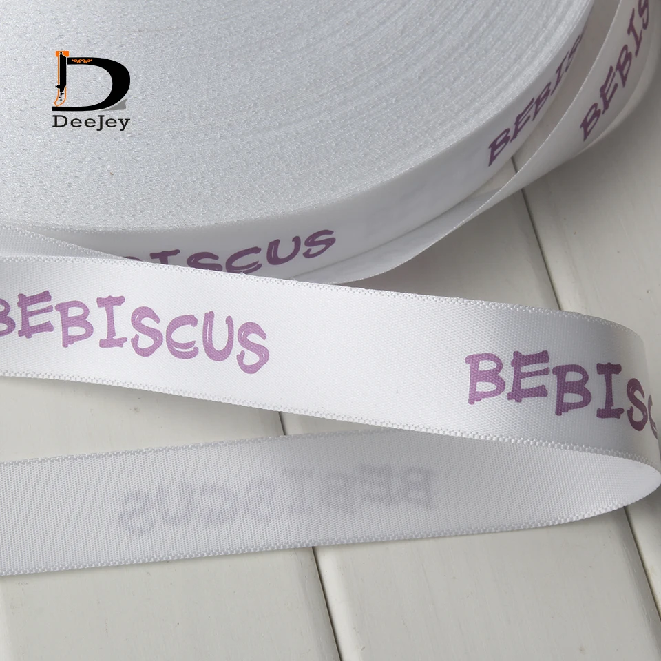 Custom brand printed ribbon logo pack decoration polyester gift ribbons for hair packaging 100yards lot