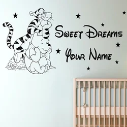 Custom Name Tigger Winnie the Pooh Children Bedroom Removable Vinyl Wall Sticker wall decals home decoration
