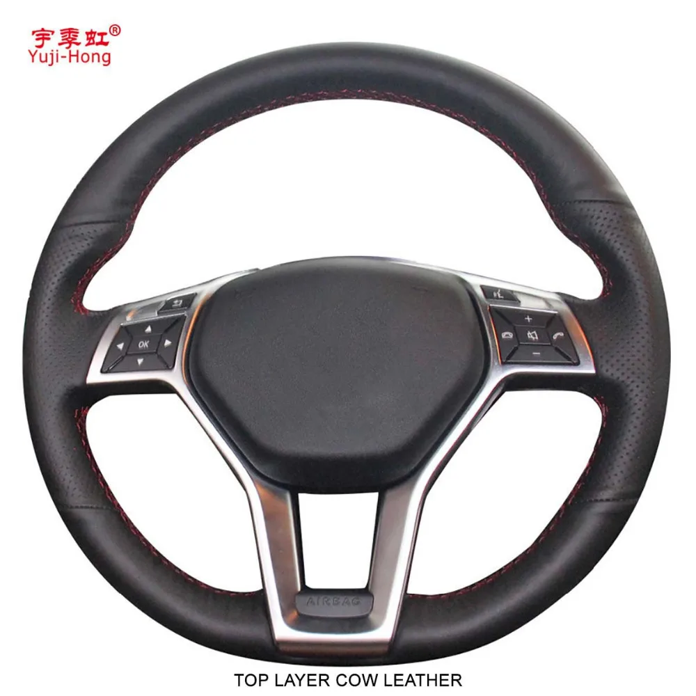 

Yuji-Hong Genuine Leather Car Steering Covers Case for Benz A-Class CLA-Class 4MATIC C-Class Sport 2013-2015 CLS350 CDI 2012