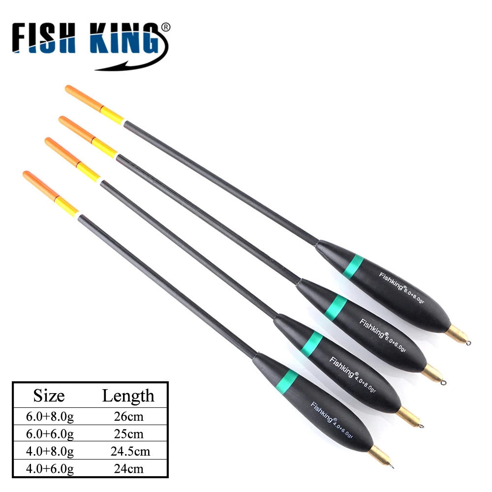 FISH KING 4Pcs/Pack Mix Size Fishing Float Barguzinsky Fir Float Cork Bobber Buoy Pesca Balsa Floats Stopper Carp Fishing Tackle