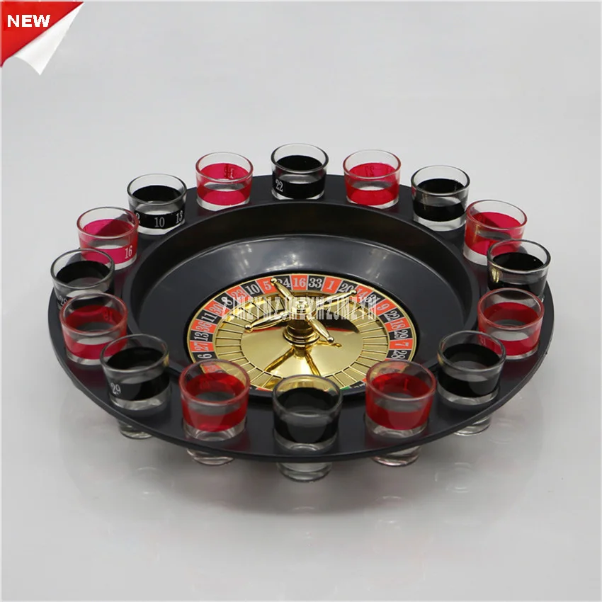 

New Arrival Russia Lucky Shot Roulette Drinking Game Set 16 Party Spin Wheel Adults Game Bars KTV Drink Game Turntable 10pcs/lot