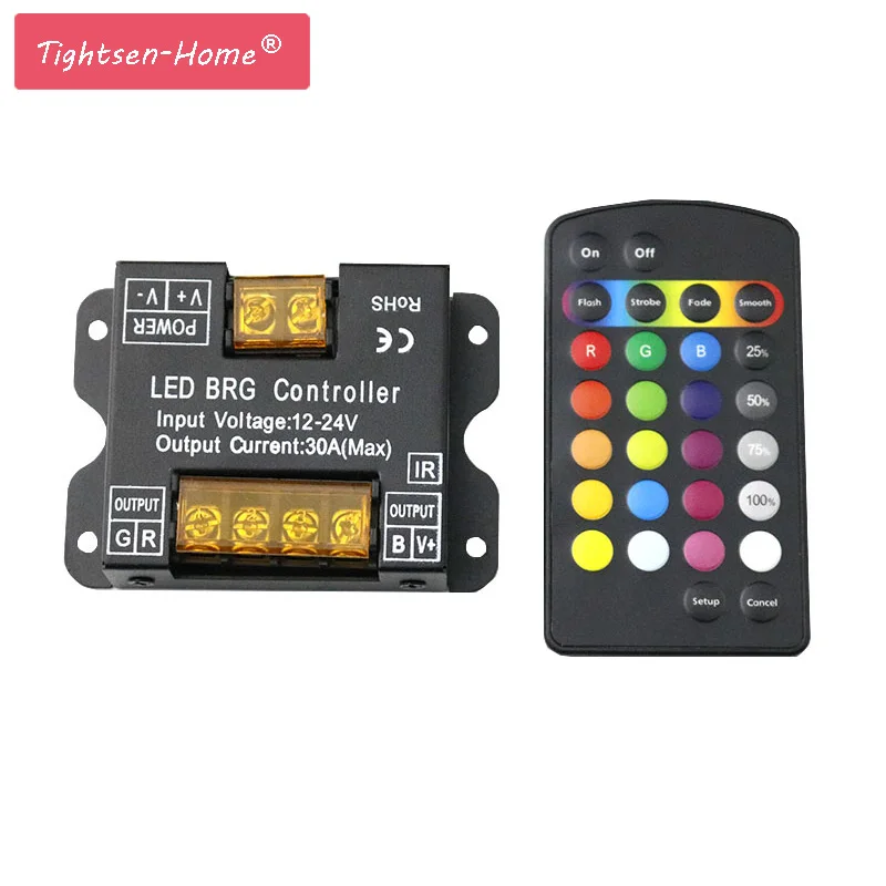 

30A LED RGB Color Dimmer DC12V-24V 28Key IR for Dimmer IR Dimming Controller Control for 5050 3528 RGB BRG Color LED Strip 1pc