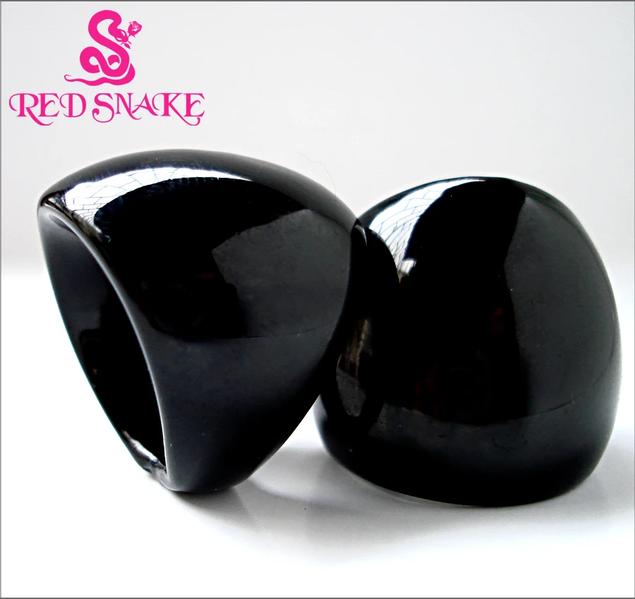 RED SNAKE  Fashion Ring Handmade Classic Black  Murano Glass Rings