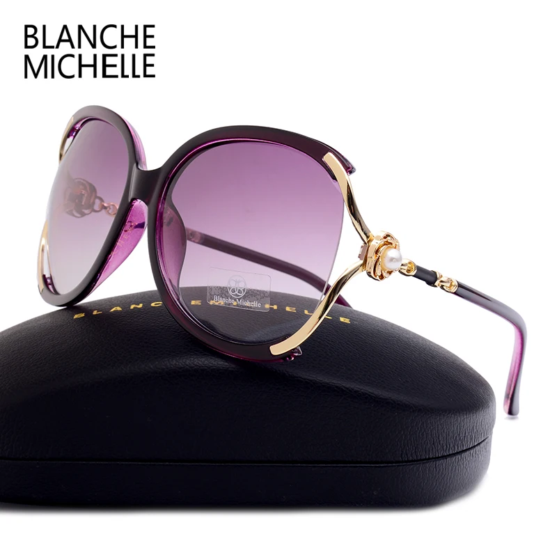 Blanche Michelle – lunettes de soleil polarisées UV400 pour femmes, de bonne qualité, verres de styliste de marque avec verres dégradés, avec boîte,