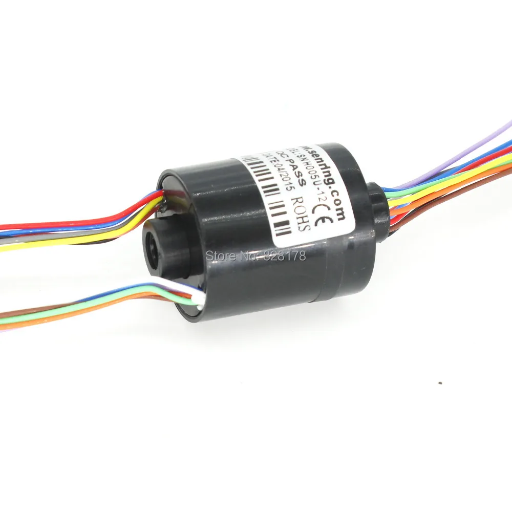 Plastic housing capsule slip ring mini bore size 5mm 12 circuits/wires contact without flange