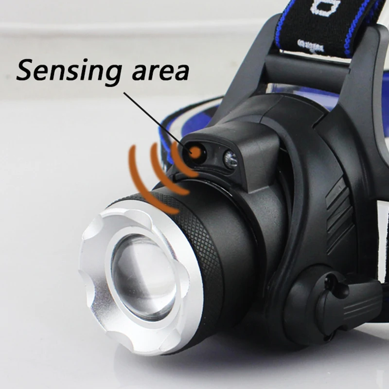 LED Headlamp Fishing Headlight T6/L2/V6 3 Modes Zoomable Waterproof Super bright camping light Powered by 2x18650 batteries