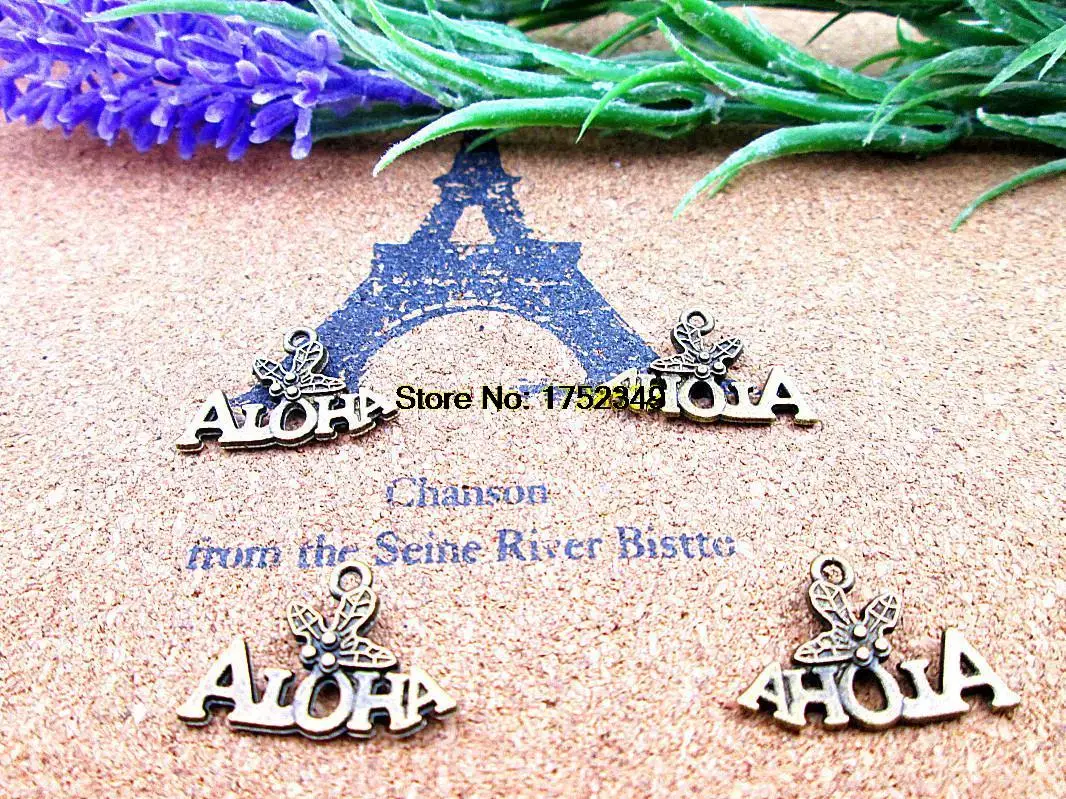 35pcs 21*14mm Antique bronze Hawaii ALOHA charms pendants