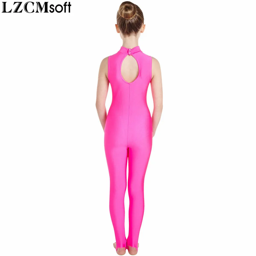 LZCMsoft Kids Sleeveless Unitards Keyhole Back Childrens Spandex Tank Ballet Dance Unitard Girls Stage Performance