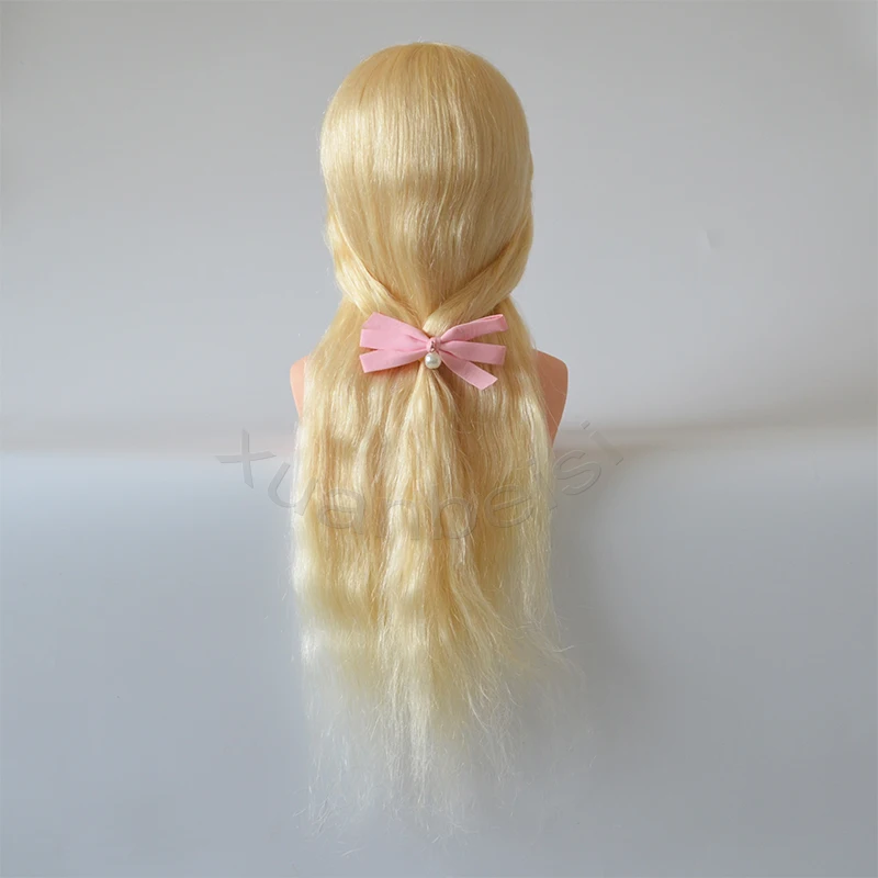 100% Natural Blonde Human Hair Training Head With Shoulder Great Quality Mannequin Head With 22 inch White Real Hair 613# Dummy