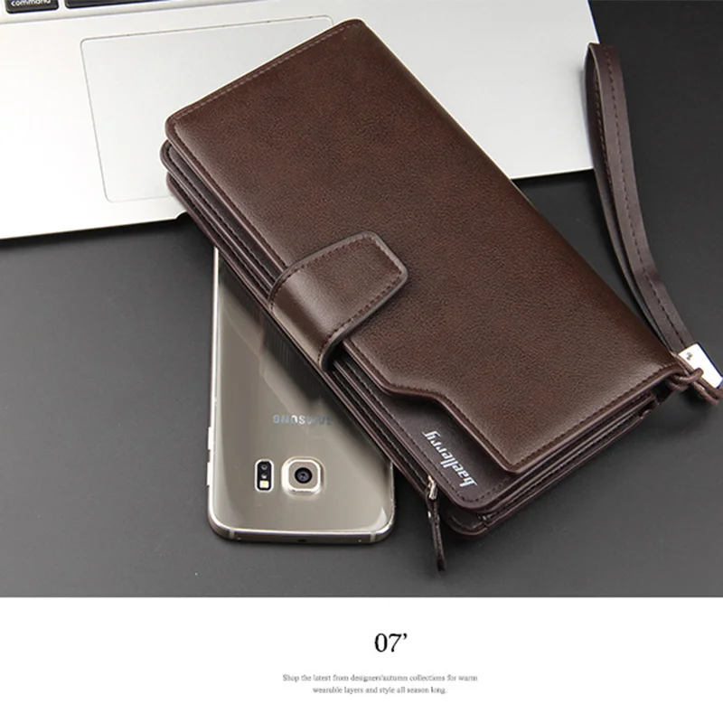 Men\'s Phone Handbag Travel Wallet Document Organizer Passport Holder  checkbook Card Case Long Wallet for Men