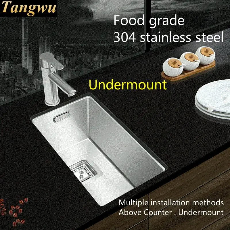 Free shipping Standard kitchen mini balcony manual sink single trough food-grade stainless steel hot sell  26x43/28x43/33x42  CM