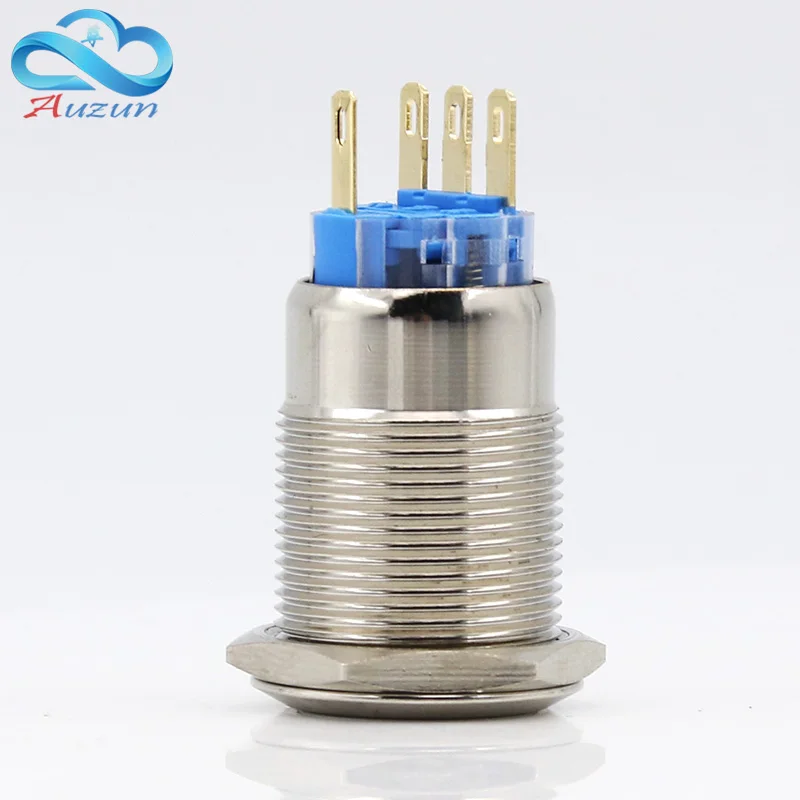 19 MM Self-Locking Metal Button Switch Car Indoor Overhead Light Emergency Signal Lighting Total Switch Ventilation Fan Switch