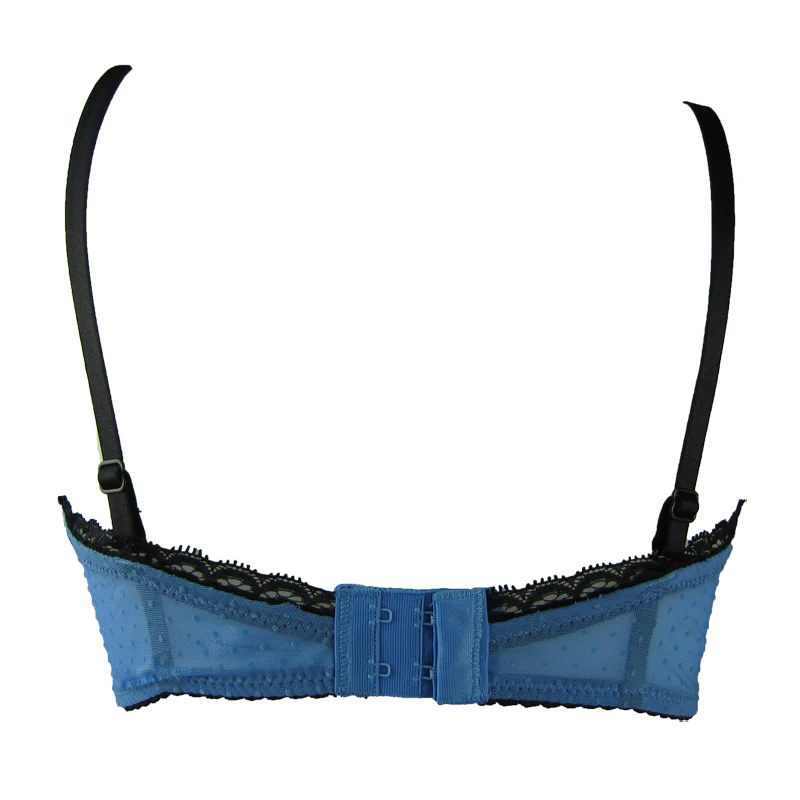 Women Bra Blue Color Push Up Girl Bra  Can Convertible Stranps Hung On The Neck Printing Wave Point A/B/C/D Cup  NO.604-132