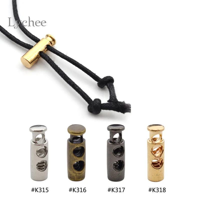 Lychee Life 10 Pieces Vintage Metal Color Stopper DIY Apparel Sewing Accessories Metal Clamp Stopper Cord Lock Toggle