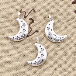 30pcs Charms Moon Star 20x13mm Antique Bronze Silver Color Plated Pendants Making DIY Handmade Tibetan Silver Color Jewelry