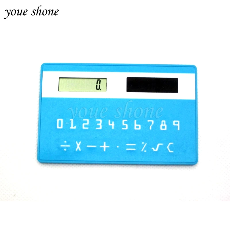 Newest portable calculator mini handheld ultra-thin Card stationery card calculator Solar Power Slim Travel Pocket Calculator