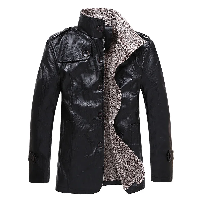 New Arrive Europe Size Large  Leather Jacket Men Brand Male Bomber Motorcycle Biker Men\'s Coat Jaqueta De Couro Masculina