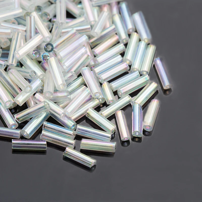 6.5mm 30g/bag Long Round Tube Glass Beads for DIY Wedding Party Decoration Jewelry Findings Craft Accessories