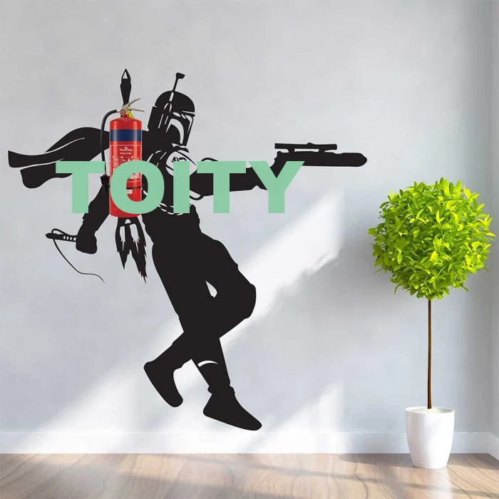 Fire Extinguisher Wall Decal Skuba Spaceman Astronaut Rocketeer Jetpack Vinyl Sticker Home Room Decor Mural