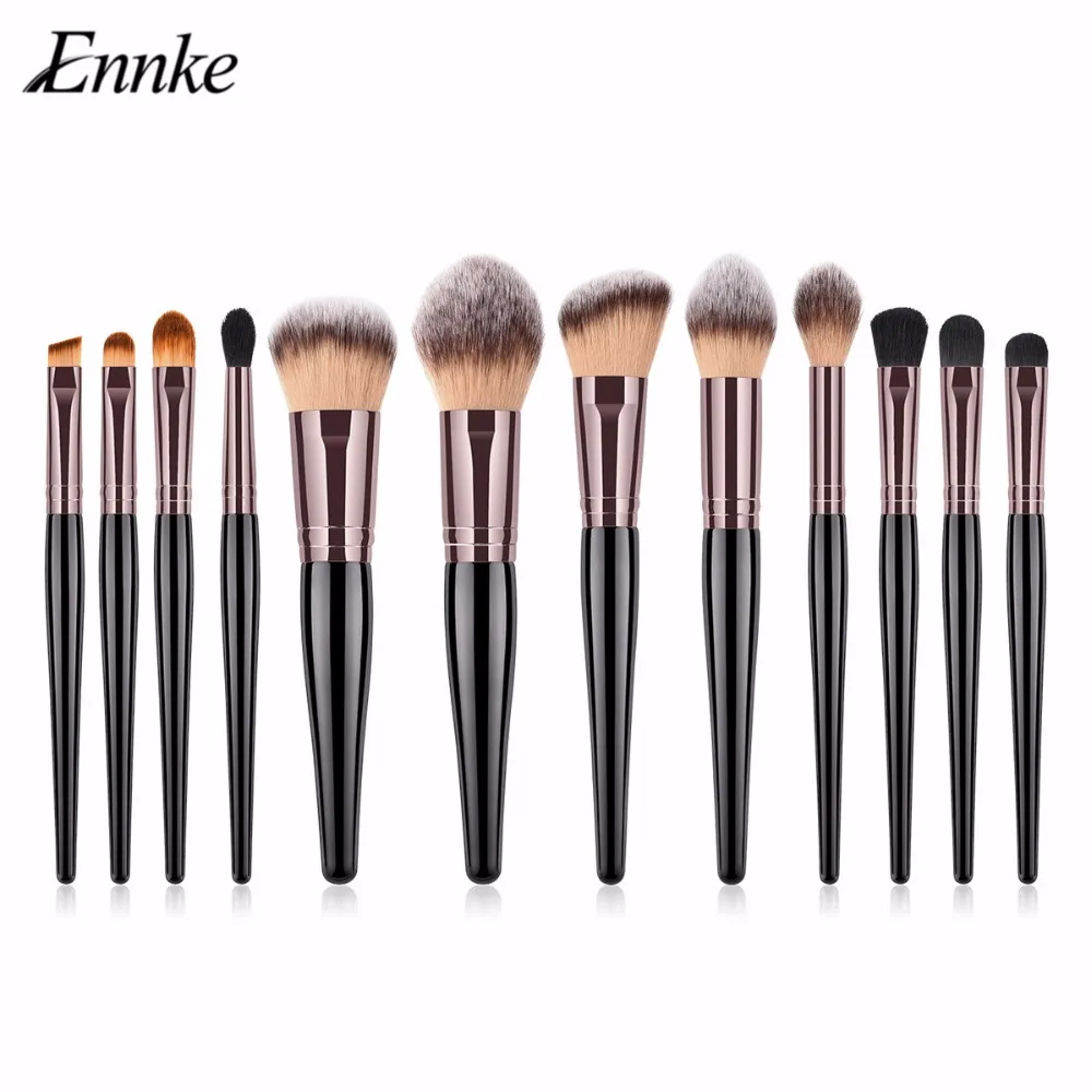 ENNKE 12 Pcs Makeup Brushes Highlighter Blush Concealer Stippling Eyeshadow Powder Foundation Blending Applicator Micro Brushes