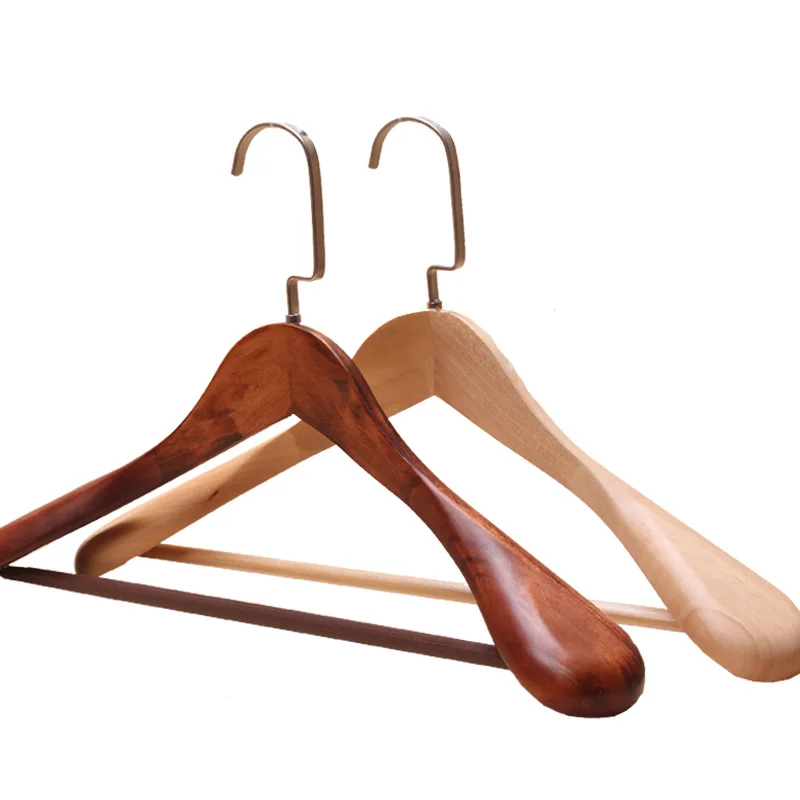 3pcs/lot Wide Shoulder Wood Hanger Adult Wooden Hangers Wardrobe Household Clothing Store Solid Suit hangers (30cm Can LOGO)