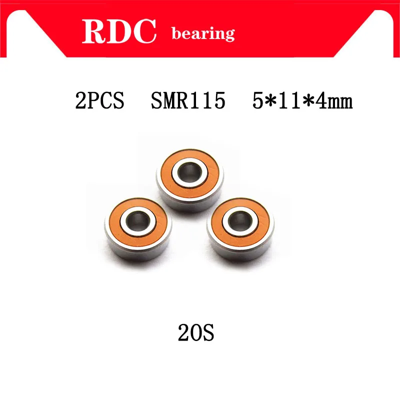 High quality 2PCS ABEC-7 SMR115 COOL RED SEALS 5x11x4mm 2OS CB Stainless Steel Hybrid Ceramic Fishing Reel Bearings NEW